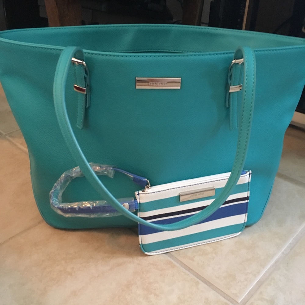 Turquoise It Girl Tote Nine West